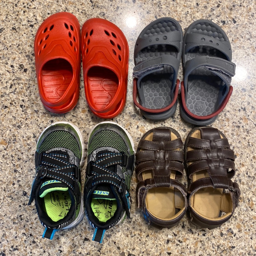 4 pairs of toddler boy summer shoes